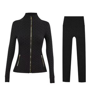 Conjunto de Chaqueta de Yoga con Puntos Negros, Última Moda, Secado Rápido, Ajuste Ceñido, para Fitness y Yoga, Disponible en Almacén de EE. UU. - Product Image 3