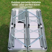 Ensemble table et chaises pliantes portables Tench AL17 pour extérieur, design en alliage d'aluminium, idéal pour les marchés nocturnes et les événements promotionnels