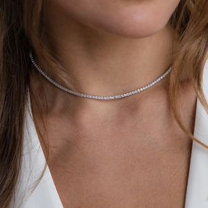 Collar de Tenis EManco de Acero Inoxidable Chapado en Oro, <span class=keywords><strong>Accesorios</strong></span> Cortos de Alta Calidad al <span class=keywords><strong>por</strong></span> Mayor - Product Image 4