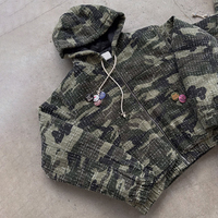 YSJY OEM Streetwear Sweat-shirt personnalisé brodé, coupe ample, zippé, oversize, effet vieilli, camouflage, veste de travail à capuche pour homme