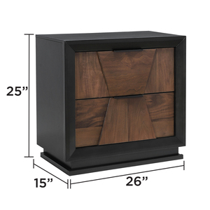 Houston Traditional Style 2 <b>Drawer</b> Nightstand Wood Walnut Finish <b>Storage</b> <b>Drawers</b> - Product Image 2