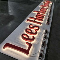 Enseigne rétroéclairée avec finition peinture cuite certifiée CE et RoHS, lettres rétroéclairées LED, enseigne métallique rétroéclairée personnalisée