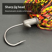 Leurre de pêche anti-accrocs en composite avec lame rotative colorée, tête de jig lestée style barbe et leurre en silicone