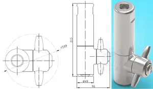 Boquilla de chorro giratoria para limpieza de tanques DG5, para bolso IBC