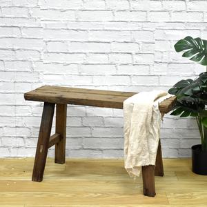 لاكيويند-طاولة منزلية خشبية, مقعد منزلي خشبي مستصلحة من بارنوود ، قطعة أثاث منزلية عتيقة ، قطعة أثاث خشبية طويلة بحافة - Product Image 4