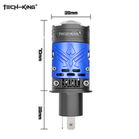 TECH-KING Nouveau modèle 130W H4 Projecteur à lentille LED Phares Plug and Play H4 LED Phares de moto et de voiture