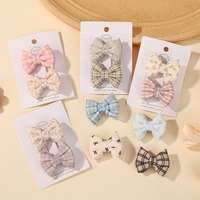 Nouveau 4 pièces/2 pièces Style coréen tissu Floral arc pince à cheveux ensemble pour enfant fille belle impression à la main épingle à cheveux accessoires de cheveux bijoux