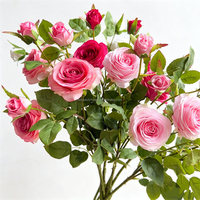 L-182 Premium Spray Rozen Lange Steel Levensechte Bloemblaadjes Huis Bruiloft Evenement Decoratie Groothandel