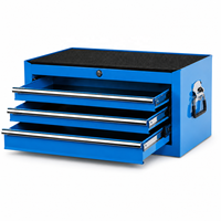 Coffre à outils en acier à 3 tiroirs verrouillable avec tapis de protection en caoutchouc, personnalisable OEM, armoire de rangement pour réparation automobile
