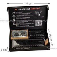 Boîte alimentaire jetable carrée en plastique et papier personnalisé, écologique, imprimée UV, pour grillades, plats à emporter, barbecue, bento, déjeuner