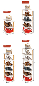 Puerta de entrada pequeña Simple, 3/5/7/8 capas, zapatos de madera maciza, estante de bota para esquina del hogar - Product Image 3