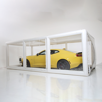 Abri Gonflable Étanche pour Garage, Housse de Protection Gonflable Portable en PVC Transparent pour Lavage de Voiture