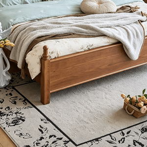 Traditional Upholstered Wooden <b>Bed</b> <b>Frame</b> Queen Size Fabric Headboard Soft <b>Bed</b> with Green Padding and Wood <b>Frame</b> - Product Image 5