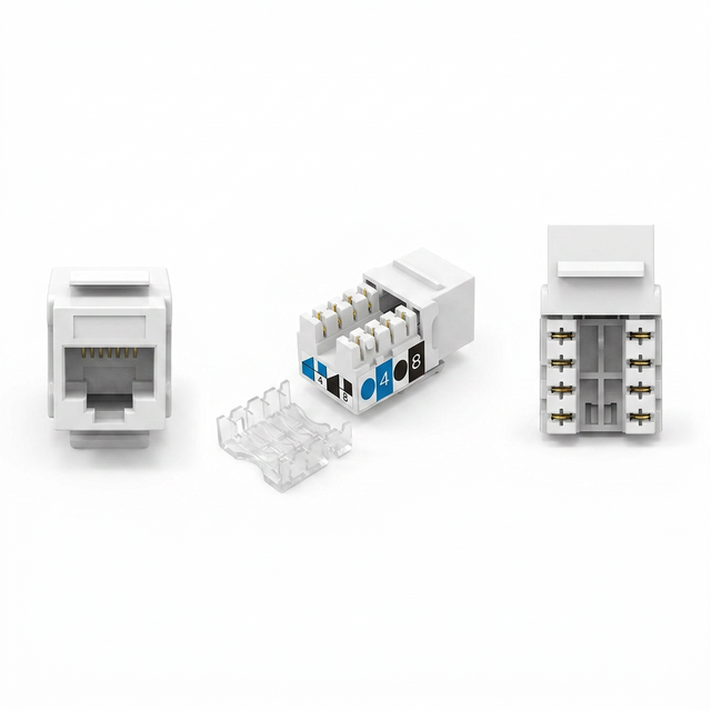 RJ11 Cat3 Keystone Jack Toolless Telephone Module 6P4C Female Socket Connector Ethernet Wall Plate Patch Panel PC Housing White