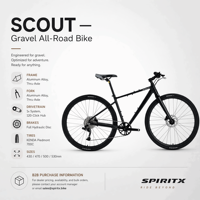 SpiritX Scout S10 Lite Aluminiumlegierung Stahlrahmen Gravel- & Rennrad 700C Steckachse 10-Gang Scheibenbremse Flatbar-Lenker