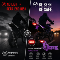 Support de plaque d'immatriculation pour feu arrière Super Septembre pour moto électrique tout-terrain – Matériau durable, pièce de qualité professionnelle