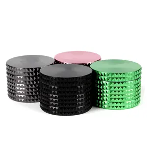 Hot Bán New 4-Layer 63Mm Khói Kim Loại Máy Xay Lozenge Hai Mặt Máy Xay Hợp Kim Nhôm Gia Vị Máy Xay