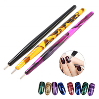 Offre Spéciale accepter Logo privé peinture fleur Nail Art pointillage outils 3D magique ongles aimant bâton oeil de chat Gel aimant stylo