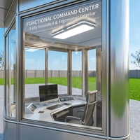 Poste de Garde Conteneurisé Certifié CE, Résistant au Vent, Imperméable et Durable, Cabine de Sécurité