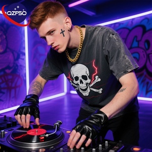 QZFSO fabricante de camisetas personalizadas peso pesado negro 100% algodón lavado ácido Vintage gráfico Hip Hop Anime personalizado hombres camiseta - Product Image 1