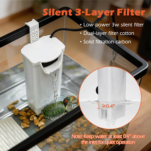 Aquarium rectangulaire moderne pour poissons et tortues, avec pompe de nettoyage et lumière écologiques, en plastique, pour chambre ou terrasse - Product Image 6