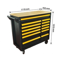 Chariot d'atelier en acier laminé à froid à 13 tiroirs avec revêtement en poudre pour garage et atelier