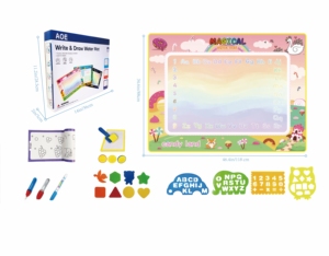Alas bermain kanvas air ajaib, mainan edukasi papan gambar ramah lingkungan untuk bayi perempuan prasekolah bermain - Product Image 4