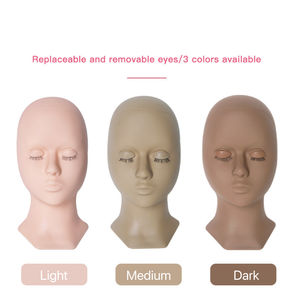 PMU <span class=keywords><strong>Tattoo</strong></span>-cabeza plana para práctica de maquillaje, modelo de entrenamiento, maniquí para extensiones de pestañas, 3 pares de párpados de silicona - Product Image 4