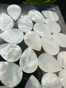 High-Quality Mother of Pearl Pear Shape <b>Flat</b> Gemstones, 4x6mm to 20x30mm, for Jewelry Making and Mother of Pearl Jewelry - Product Image 2