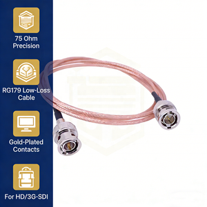 Cavo <span class=keywords><strong>SDI</strong></span> Professionale RG179 Coassiale 75 Ohm BNC Maschio-Maschio per Connessione Video Broadcast HD/3G-<span class=keywords><strong>SDI</strong></span> - Product Image 4