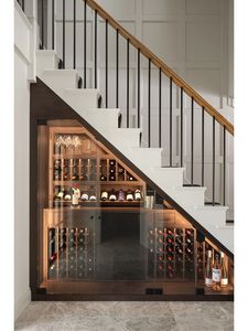 Mueble de Almacenamiento para Vinos JINGSHUN de Madera Maciza y Vidrio para Escaleras, Optimización de Espacio, Mueble de Almacenamiento para el Hogar a Medida, Listo para Armar - Product Image 2