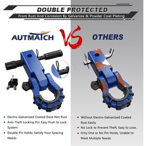ตัวรับฮิทช์แบบ Autmatch Shackle Hitch ขนาด 2 นิ้ว พร้อมห่วง D ขนาด 3/4 นิ้ว และสลักล็อคขนาด 5/8 นิ้ว รับน้ำหนักได้ 68,000 ปอนด์ - Product Image 5
