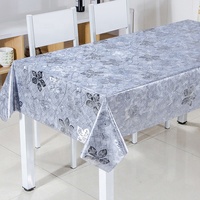 Nappe en PVC tissée RNPT de luxe à motif floral moderne, résistante à la chaleur, imperméable, anti-taches, certifiée SGS, personnalisable, nacrée