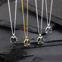 Collier avec pendentif en nacre naturelle, argent sterling 925 plaqué or, pendentif irrégulier en nacre, collier statement