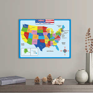 Vente en gros d'affiche personnalisable carte géographie apprentissage Cognition USA carte murale système solaire carte du monde pour les enfants - Product Image 3