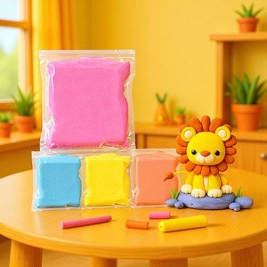 ดินน้ำมันนุ่มเบา 4 สี ปลอดภัย ไร้สารพิษ สำหรับเด็ก ของเล่นปั้นดินน้ำมันแห้งเร็ว - Product Image 3