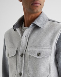 Tendance personnalisée décontracté unisexe Fit Shacket bouton vers le bas <span class=keywords><strong>surchemise</strong></span> bloc de couleur veste de chemise en tricot - Product Image 2