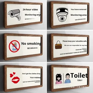 Cartello Rettangolare <span class=keywords><strong>in</strong></span> <span class=keywords><strong>Legno</strong></span>: È Entrata una Persona che si Trova <span class=keywords><strong>in</strong></span> Area di Sorveglianza Elettronica 24 Ore su 24 - Si Prega di Proteggere i Propri Oggetti di Valore - Product Image 3