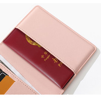Dompet Passport Kulit PU Custom Logo Grosir, Multi Slot, Tempat Kartu, Tiket, dan Uang, untuk Perjalanan