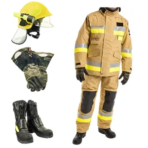 Seragam Pemadam Kebakaran Standar Eropa CE EN469 4 Lapis Aramid Pemadam Kebakaran Seragam Pemadam Kebakaran