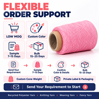 Benang Campuran Katun Daur Ulang Tuyi OST-332 21s Ramah Lingkungan OE Open End Spun Tube Yarn untuk Merajut Menenun Kaos Kaki Sarung Tangan
