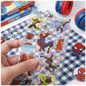 Autocollants 3D gonflés <span class=keywords><strong>Spider</strong></span>-<span class=keywords><strong>Man</strong></span>, feuille d'autocollants de super-héros de dessin animé, récompense pour enfants, décoration DIY pour téléphone et cahier - Product Image 3