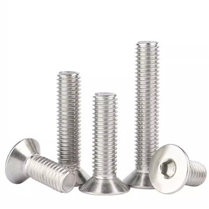 Vis à tête fraisée M3 x 12 mm, acier au carbone de grade 4.8, filetage grossier, zinguées, à tête hexagonale - Product Image 2