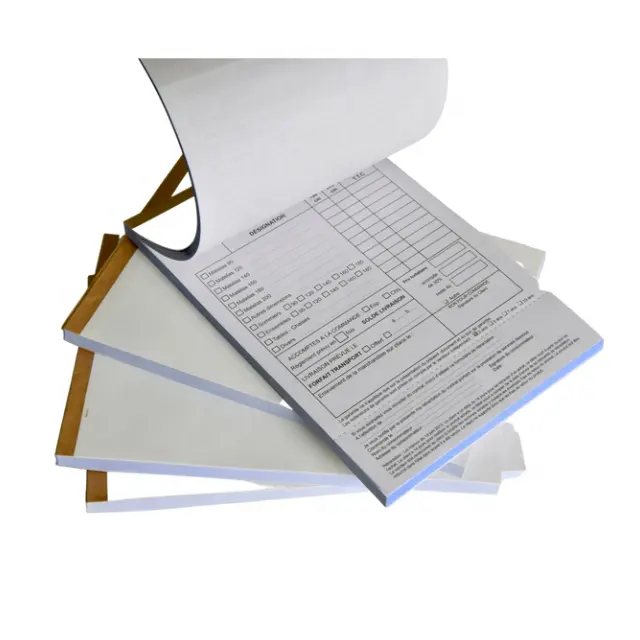 custom NCR receipt book custom 2/3/4/5/6 sets invoice book printing carbon-less copy paper booklets