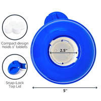Distributeur flottant portable réglable en PE pour comprimés de chlore ou de bromine de 1 pouce, mini distributeur durable pour piscine et spa