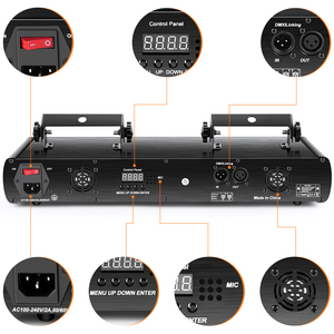 Đèn Laser Bốn Lỗ Mini RGB Y + Đèn LED Sân Khấu RGB Đèn Laser Có Điều Khiển Từ Xa DMX - Product Image 4