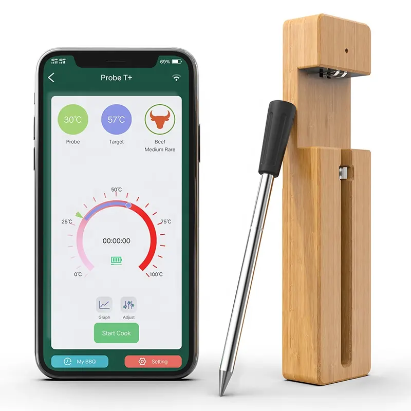 GAIMC GWT200 30m Langstrecken-Funk-Smart-Fleisch thermometer für Ofengrill-Küchen grill