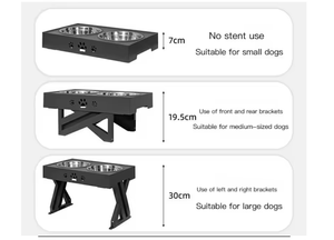 Mangeoire pour chiens à hauteur réglable, design moderne, double bols en acier inoxydable, motif uni, fonction automatique - Product Image 5