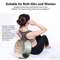 Roue de yoga en liège naturel écologique, durable, antidérapante, à haute résistance, design personnalisé portable, 33 cm, unisexe