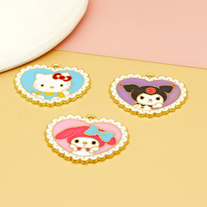 Mode dessin animé mignon pendentif en forme de coeur pour bricolage matériel fait main Bracelet collier accessoires fabrication de bijoux - Product Image 4